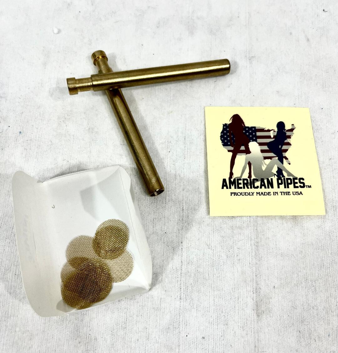 SET OF2PCS AMERICANPIPES(TM) GOLD PINCH HITTER SELF CLEAN PUSH BAT DOUGOUT PIPE