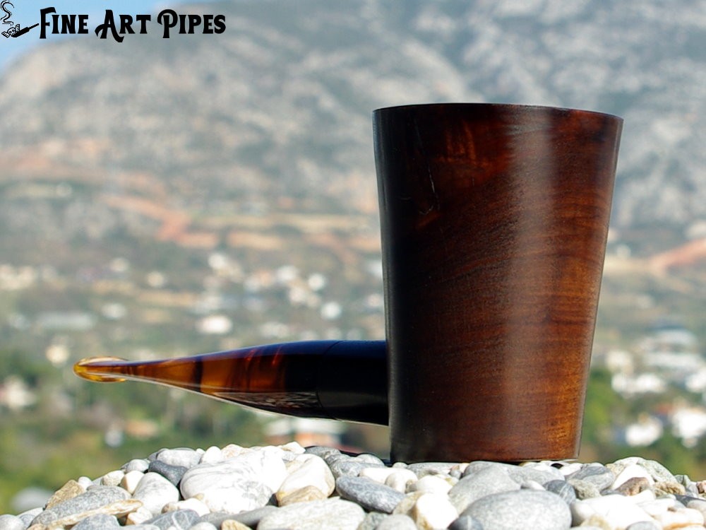 Stand Up Poker Olive Wood Tobacco Smoking Pipe | M-084 | by Oguz Simsek