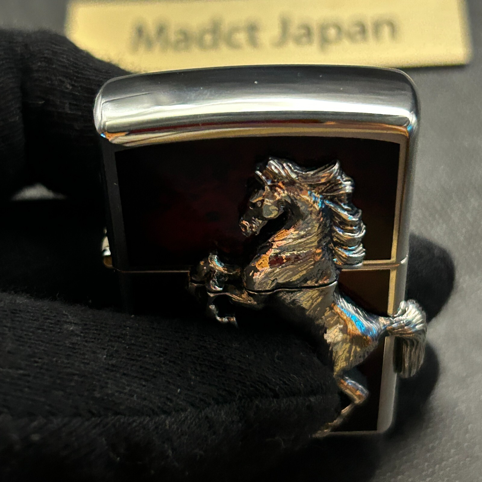 Zippo Winning Winnie Whinny Grand Crown Horse Metal Silver Red Lighter Japan