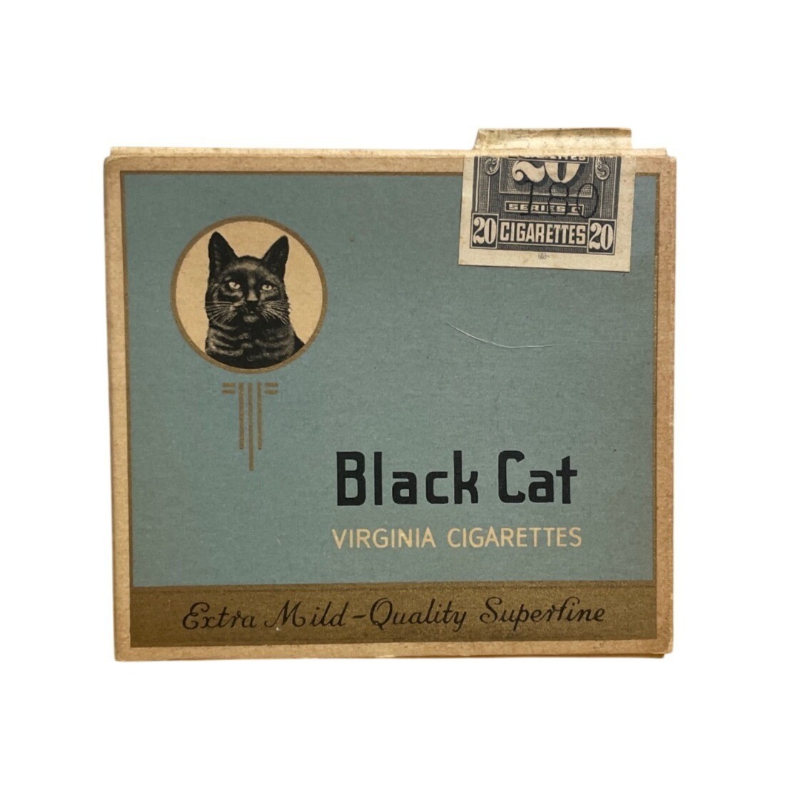 Vtg Black Cat Cigarettes Box Promotional Package Extra Mild Factory No. 6 Canada