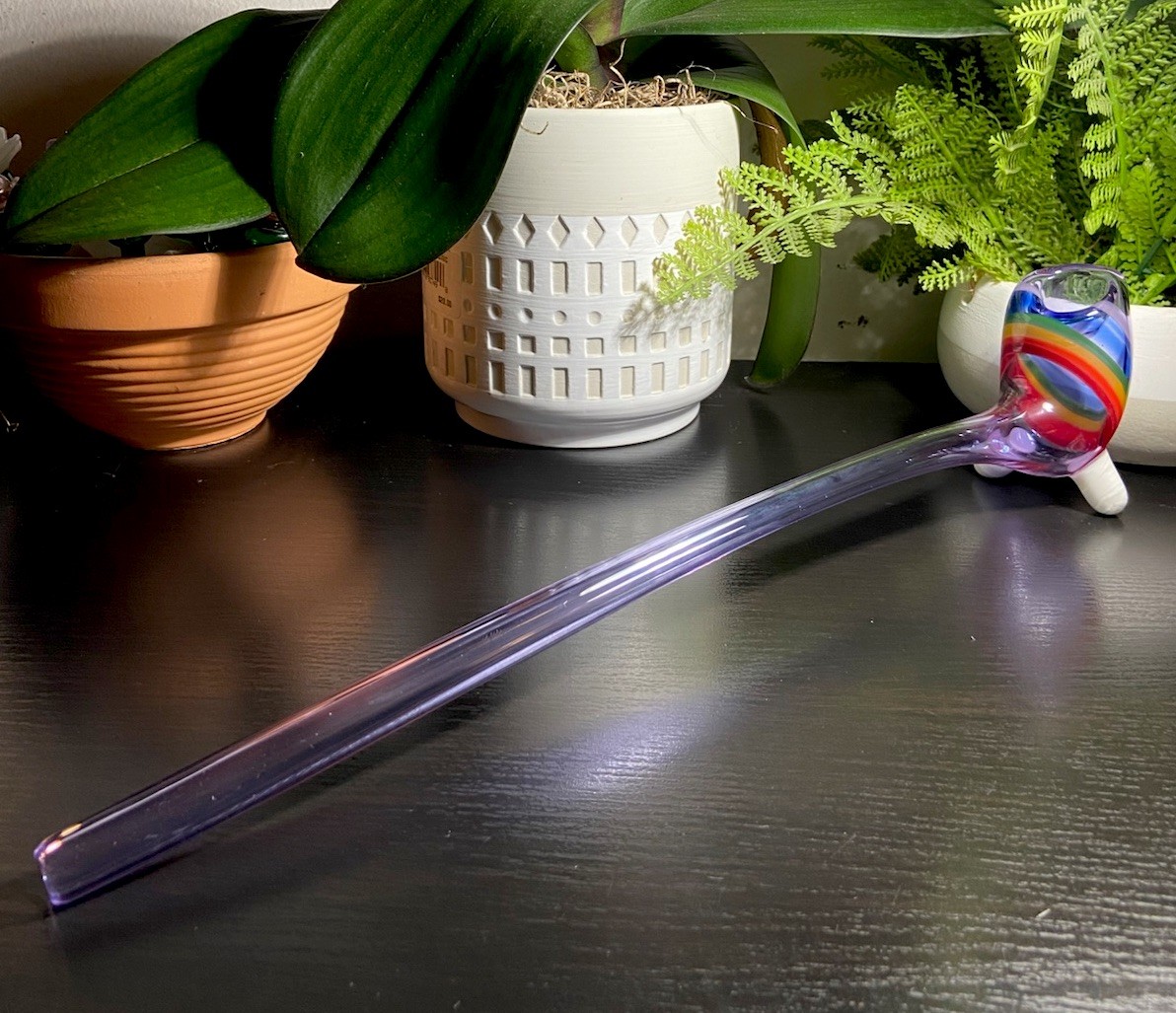 purple Rainbow Gandalf Glass pipe Long Pipe