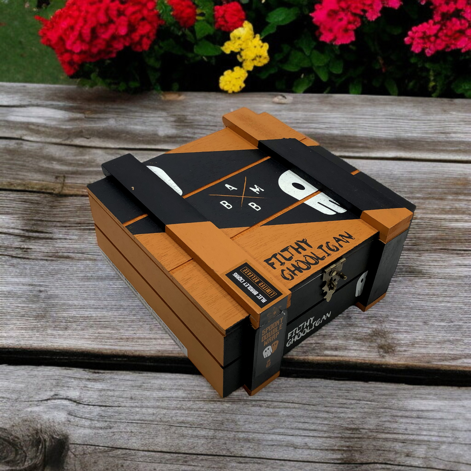 Alec Bradley Filthy Ghooligan Empty Wooden Cigar Box 7.25×7.25×3.5