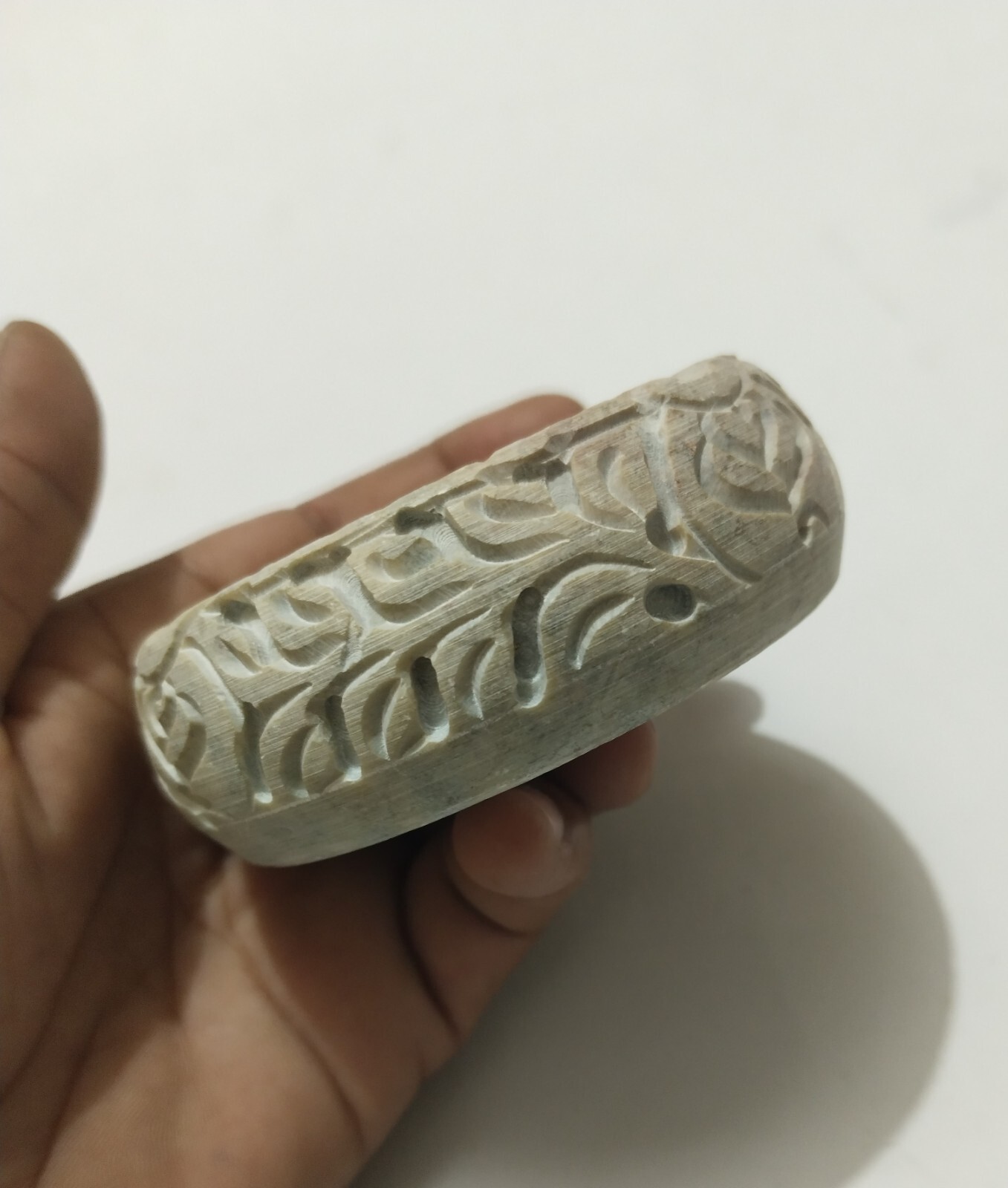 Indian Soapstone Marble Ashtray Ash tray for cigarette with carving set of 2 pcs