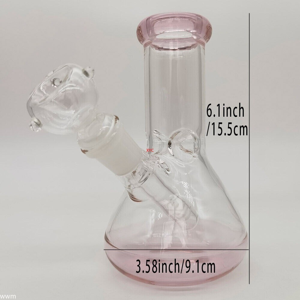 15cm Heavy Glass Bong Bubbler Handheld Smoking Hookah Water Pipe With 14mm Bowl