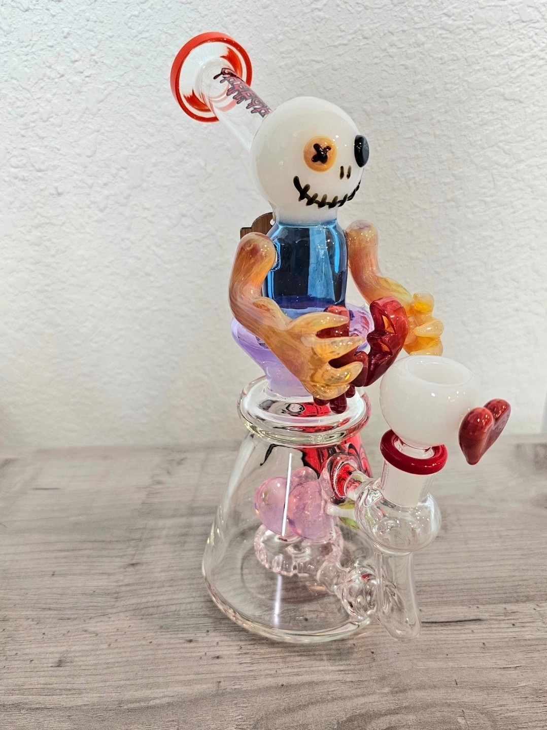 CHEECH GLASS 10″ GHOST OF VALENTINE HEART BREAKER GLASS/PIPE/BONG/RIG/WATERPIPE