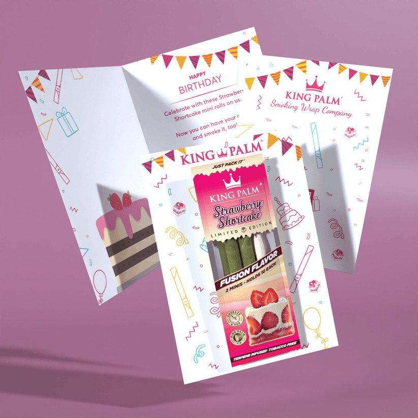 King Palm | Mini | Strawberry Shortcake | Palm Leafs Rolls with Greeting Card