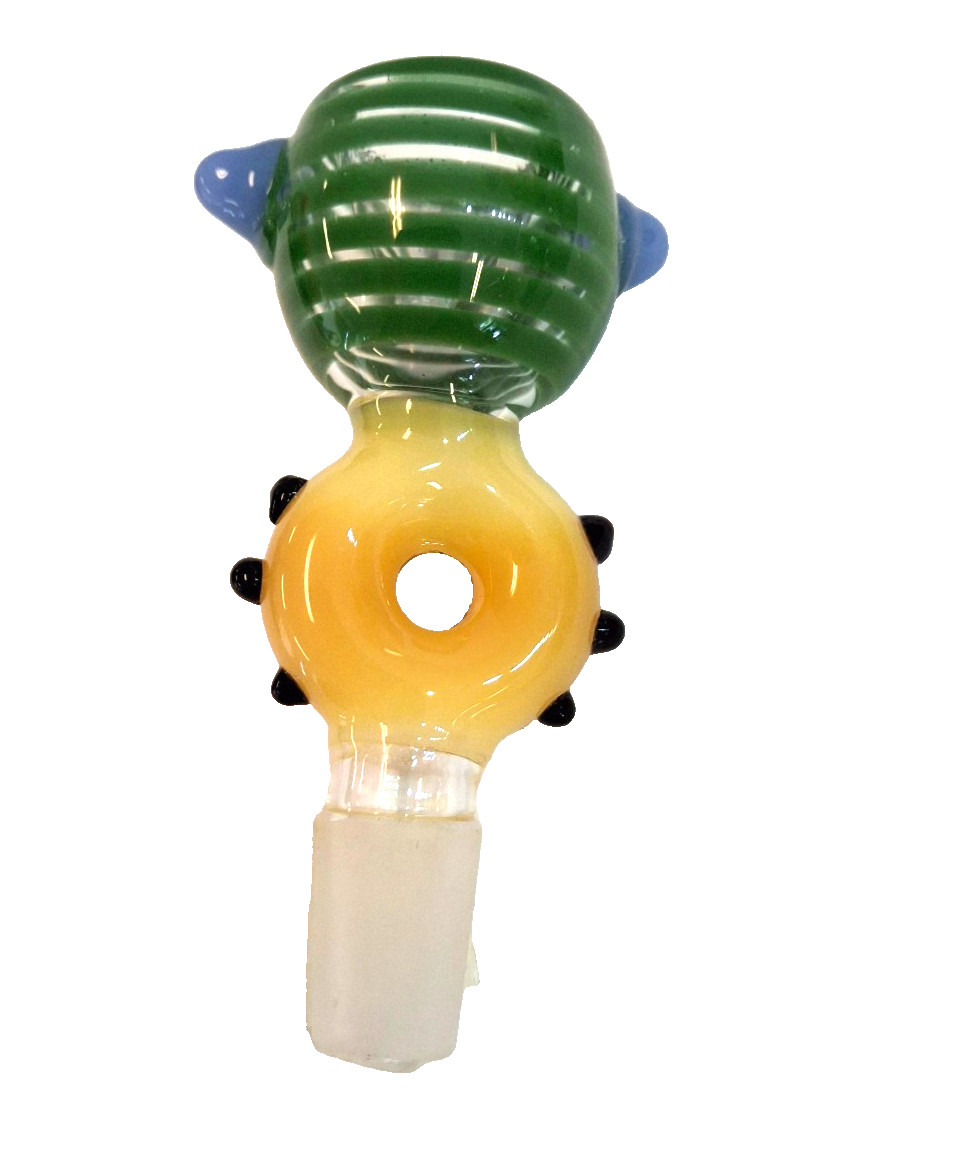 Glass Bowl Male 14mm Bowl for Water Pipe – Tall Flower Green