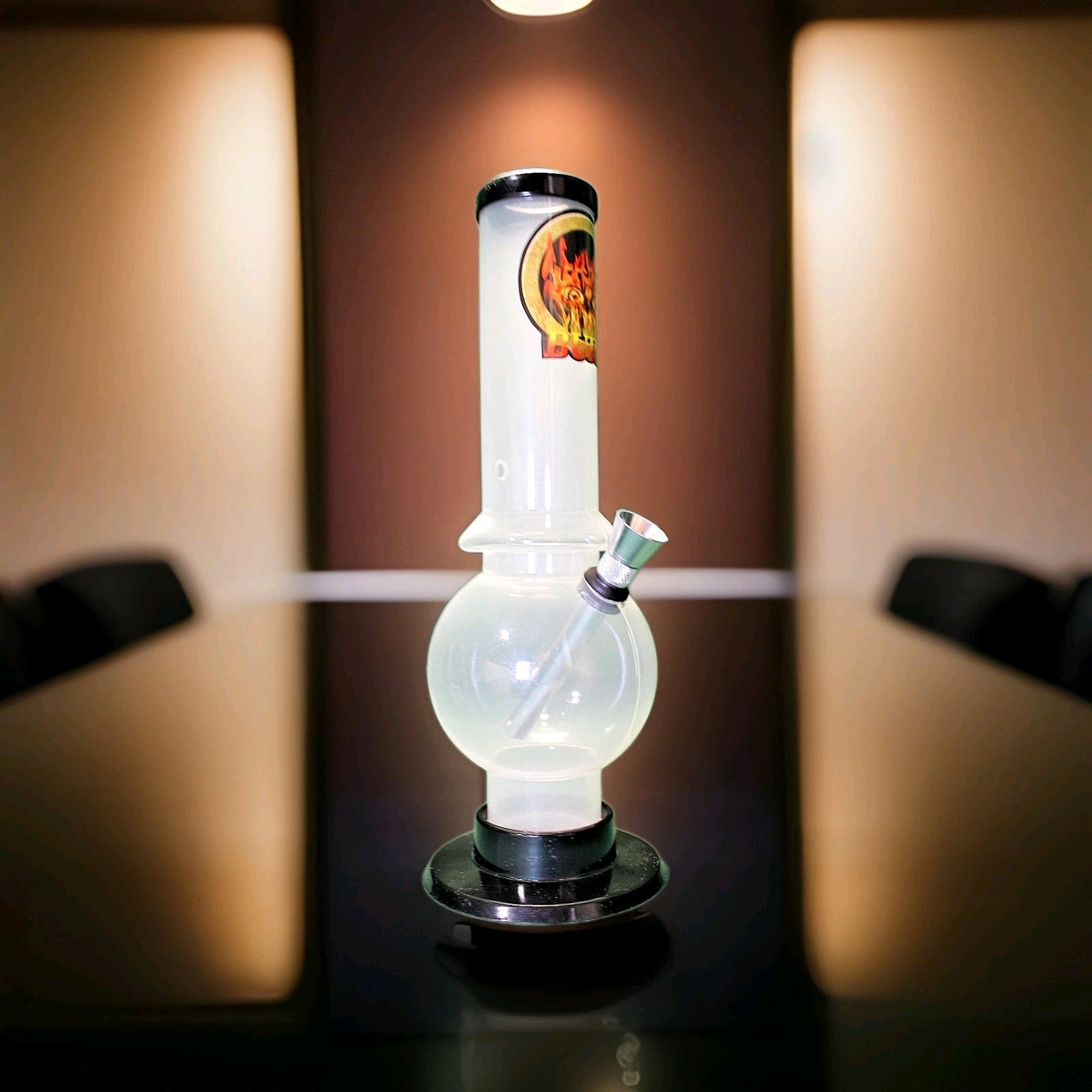 9 Inches x 1.5″ M- ACRYLIC HOOKAH BUBBLE WATER PIPE- WHITE- BRAND NEW