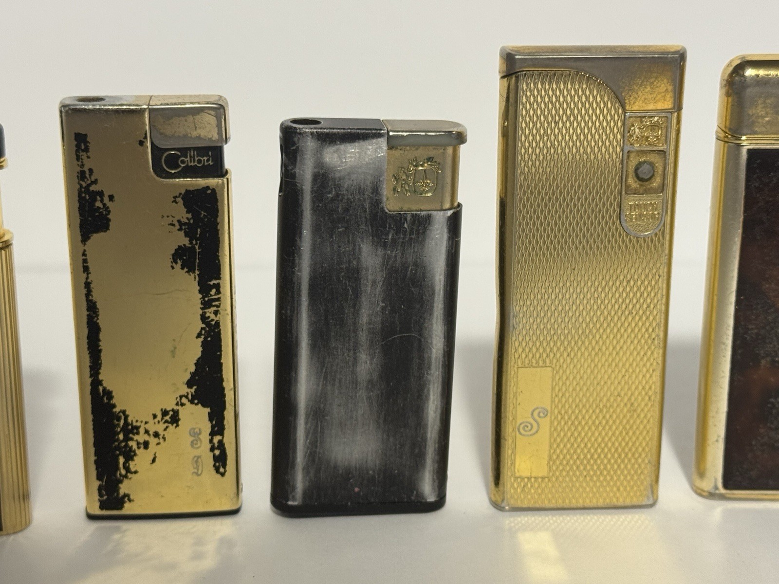 Lot of 7 Vintage Colibri Lighters Japan Butane As Is / Untested Gold Beam Sensor