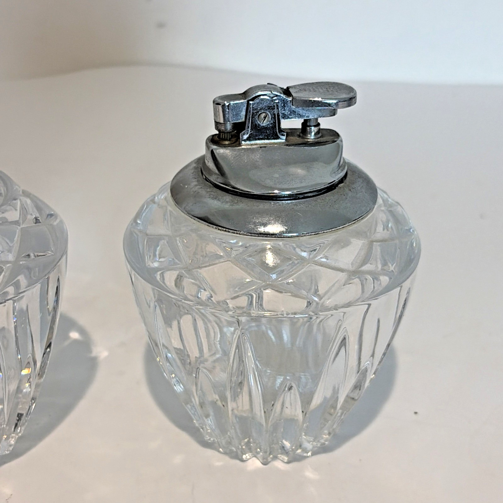 Princess House Highlights Lead Crystal Smoking Set Cigarette Lighter & Holder