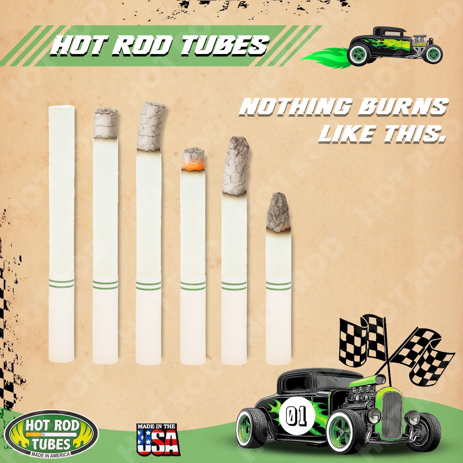 Hotrod Cigarette Tubes Menthol 100 mm Size 10000 Count 200 RYO Tubes x 50 Boxes