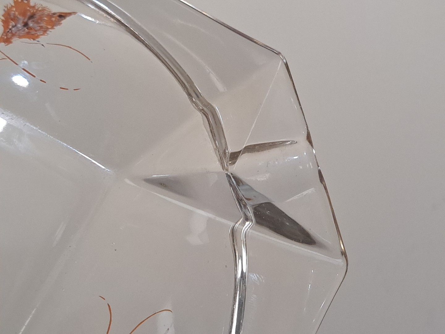 VTG RARE Square Clear Glass Fox And Whip Engraved Cigar Cigarette 8in Ashtray
