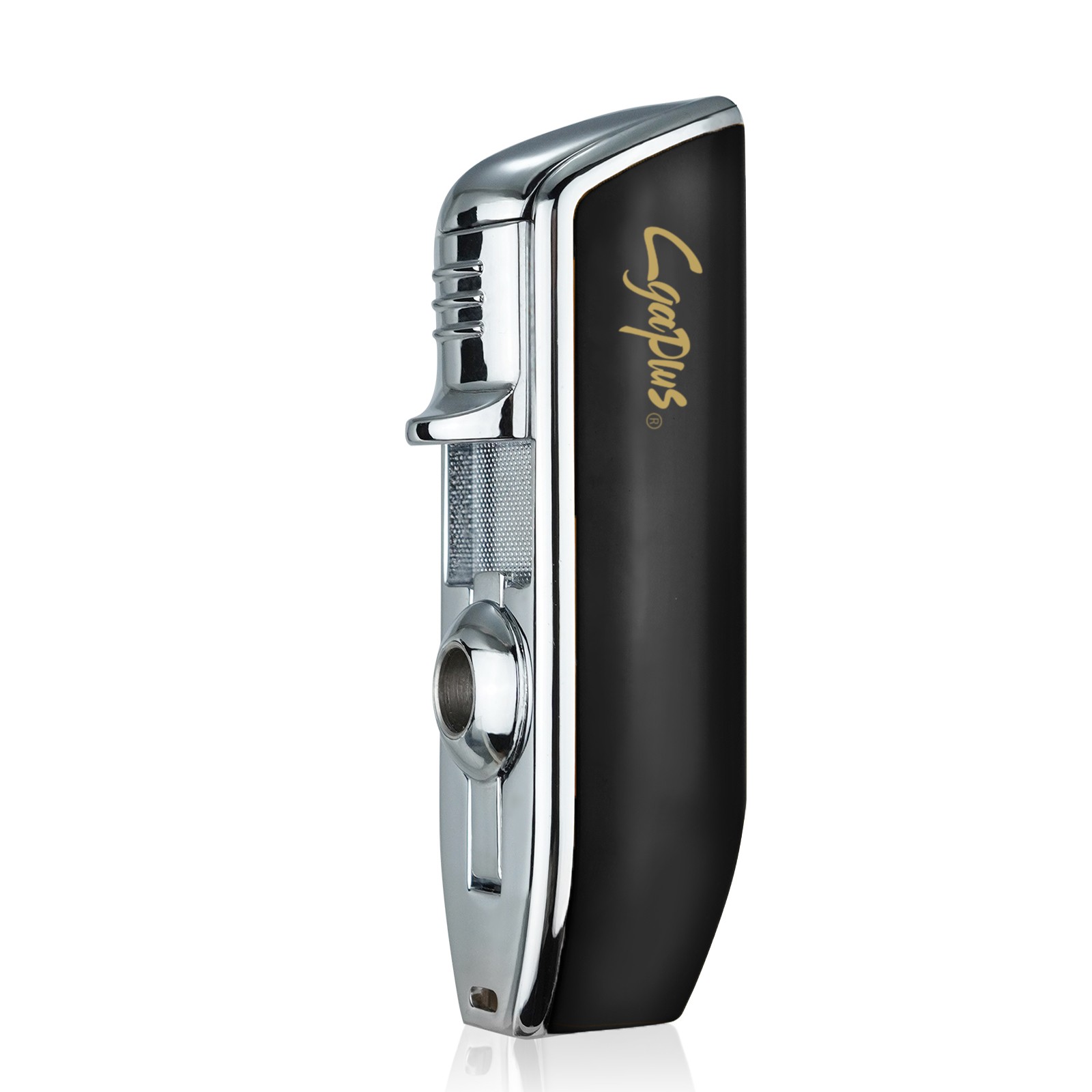 Cigar Cigarette Lighter Triple Jet Flame Torch w/ Punch Refillable Butane No Gas