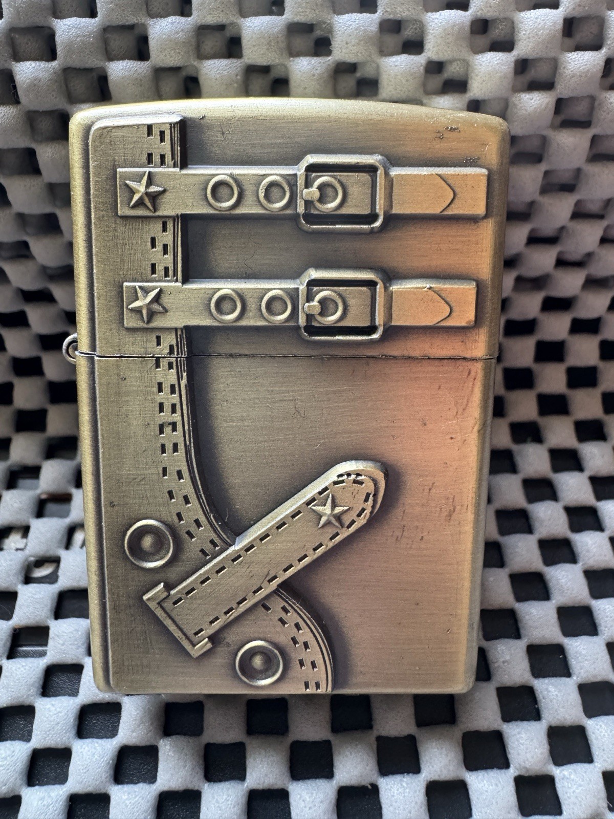 Kantai (Xantai) JT2 Windproof Fluid Lighter Embossed Steampunk Brass Buckle Star