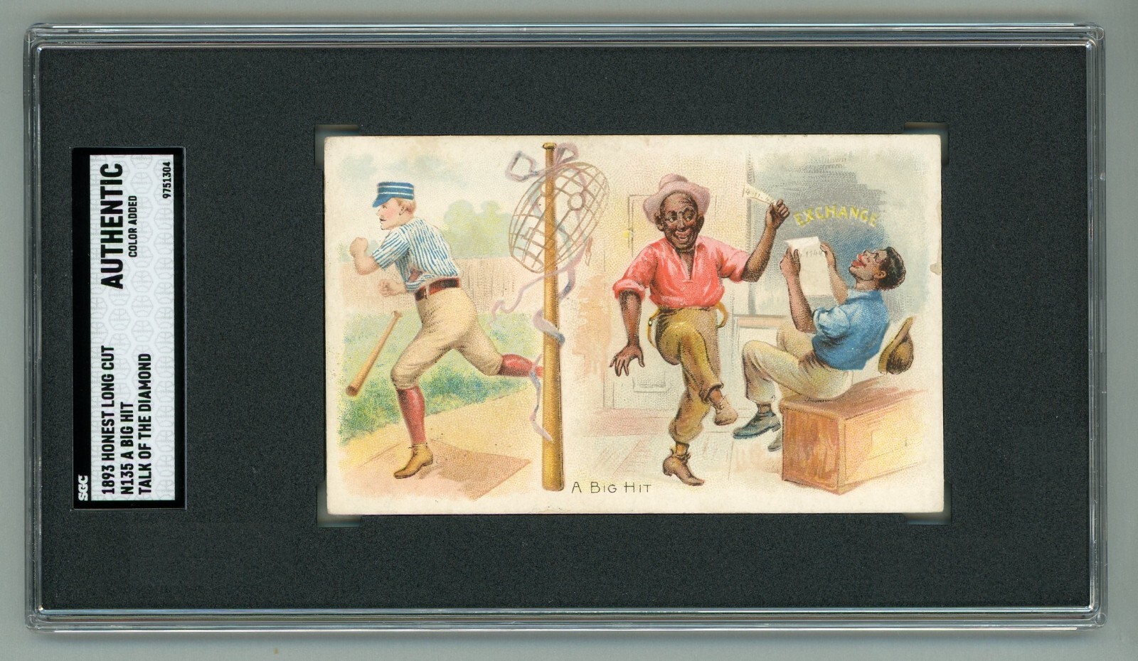 1893 N135 Talk of the Diamond “A Big Hit” SGC AUTHENTIC #9751304