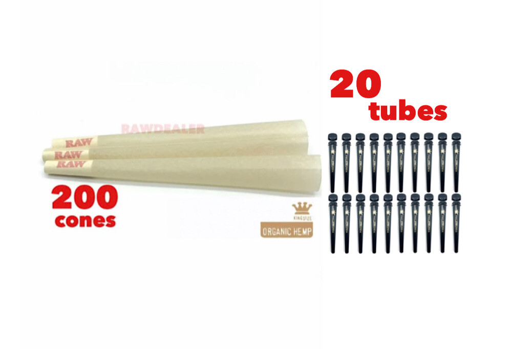 RAW organic KING size pre rolled cone + philadelphia cone tube