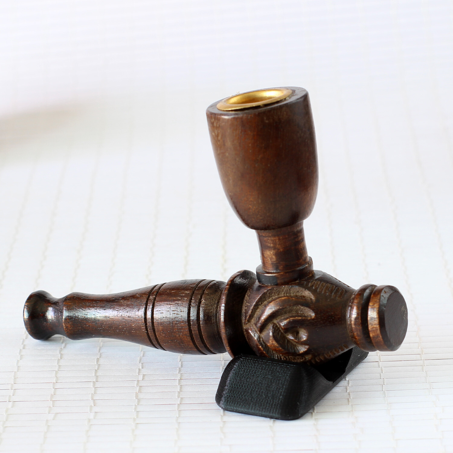 The Aztec 4¼” Hand Carved 2 piece Premium Wood Smoking Pipe pc