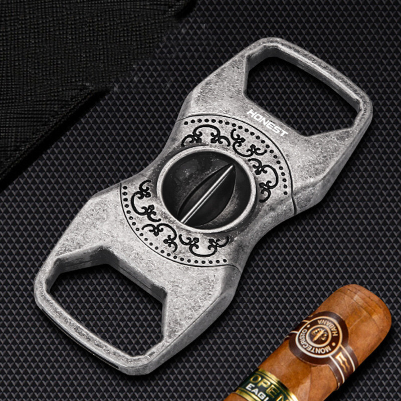 Vintage Stainless Steel Cigar Cutter 23MM V-Cut Premium Guillotine Cigar Tool