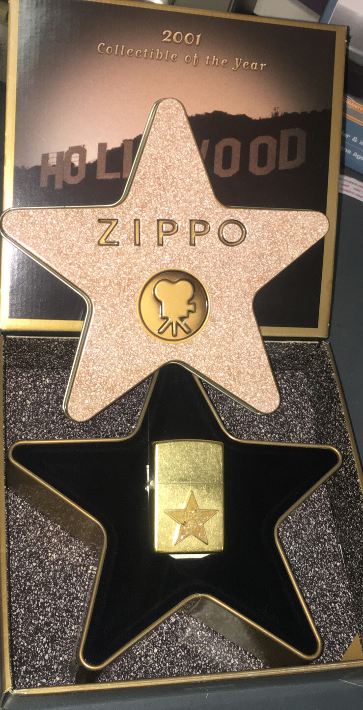 zippo Hollywood star 2001 Collectible Of The Year Tin Insert Sealed Lighter