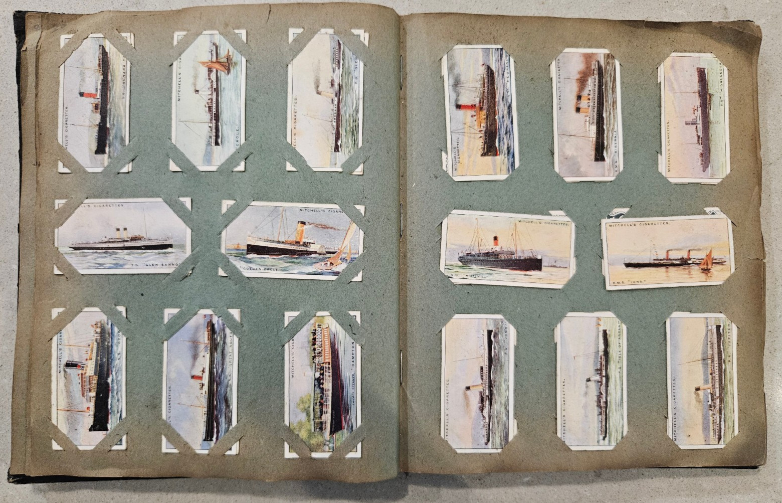 Antique Tobacco Cigarette Card Album 425 Cards 10 Complete Sets Steamers 1927