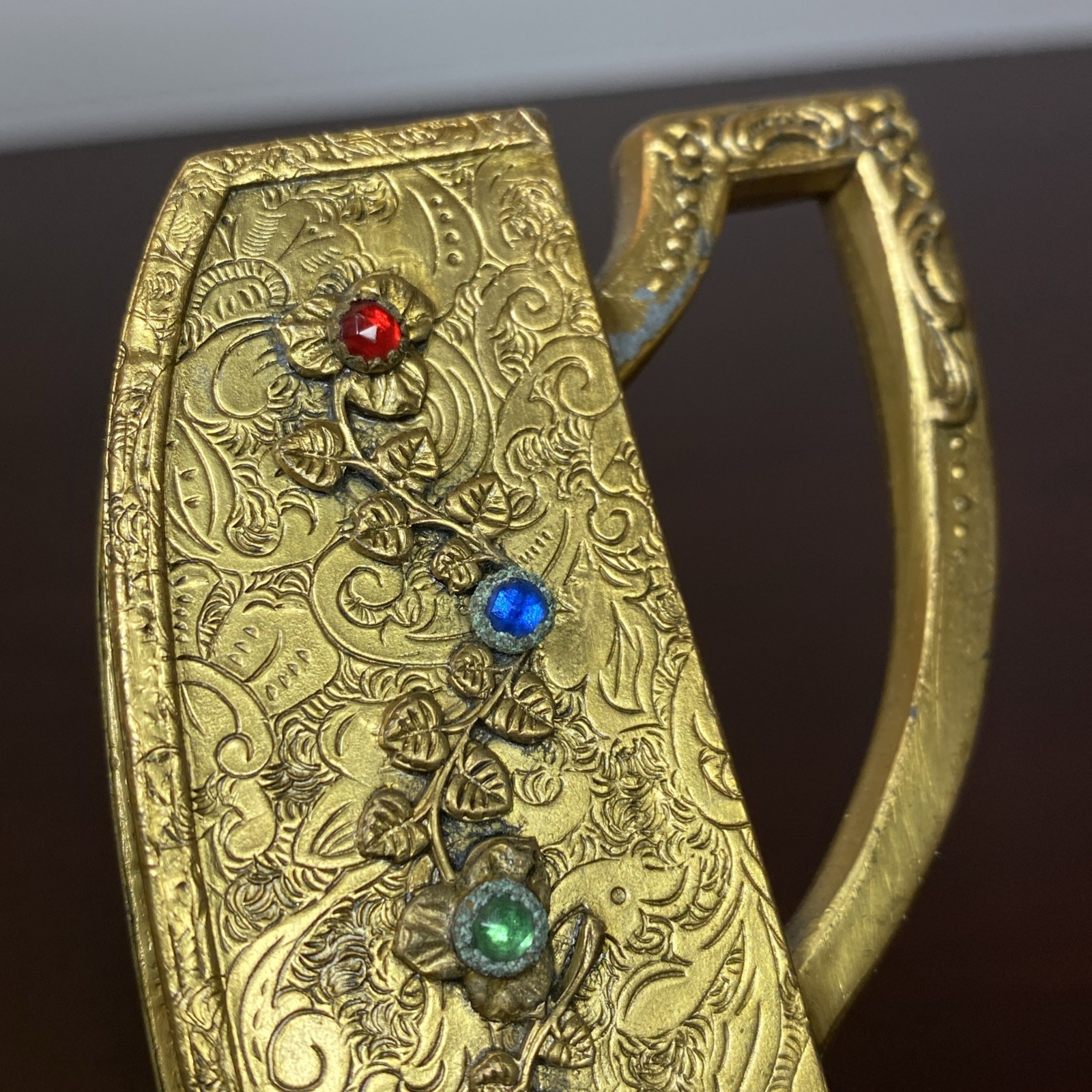 1920’s Art Deco Jeweled Cigarette & Matchbox Caddy Holder M W Carr & Co Boston