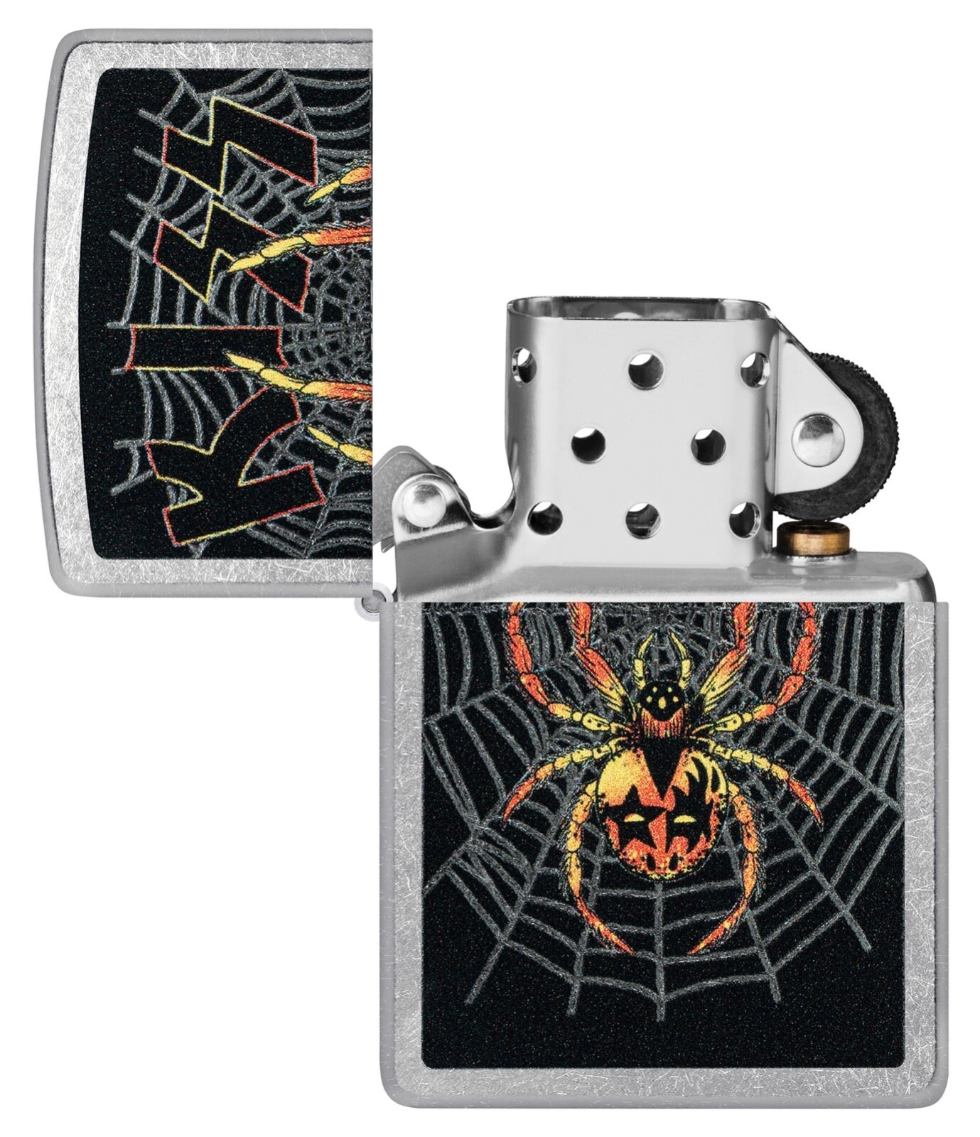 Zippo Windproof Lighter, Kiss, Spider in Web, Street Chrome, 46739, New In Box