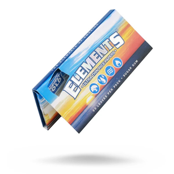 ELEMENTS 25 Pack 1 Box Elements 1 1/4 (1.25) Rolling Paper Ultra Thin Rice