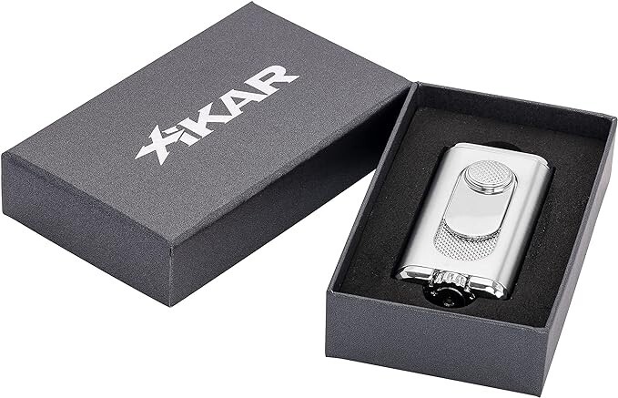 Xikar Verano Flat Flame Cigar Lighter, Attractive Gift Box, Elegant Metal