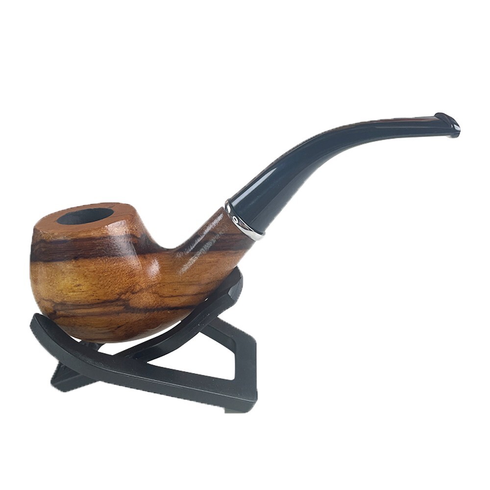 Durable Wooden Wood Smoking Pipe Tobacco Cigarettes Cigar Pipes Enchase W/ Stand