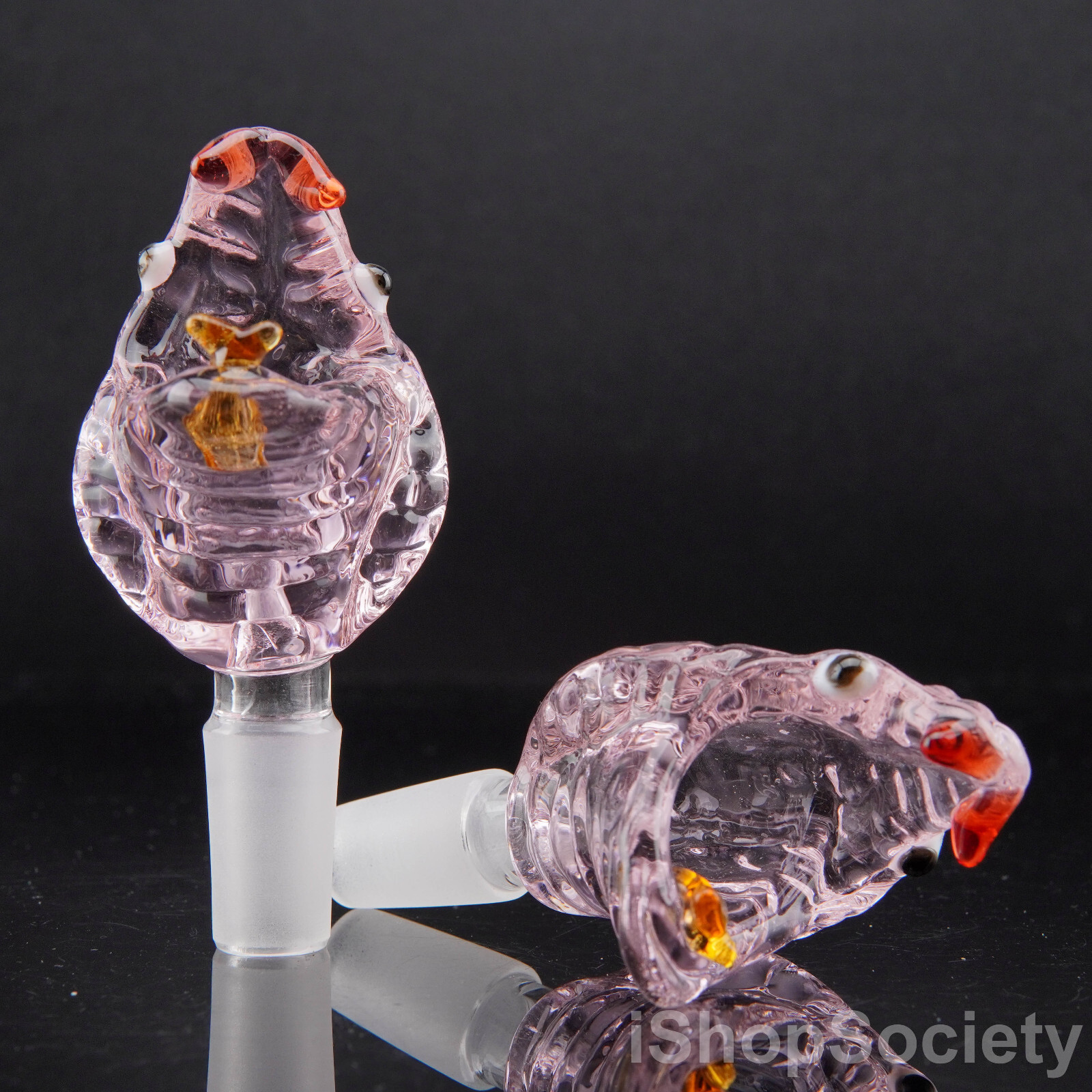 3½” Viper Snake Glass Slide Bowl 14mm Water Pipe Hookah Head Piece Thick Bowl PK