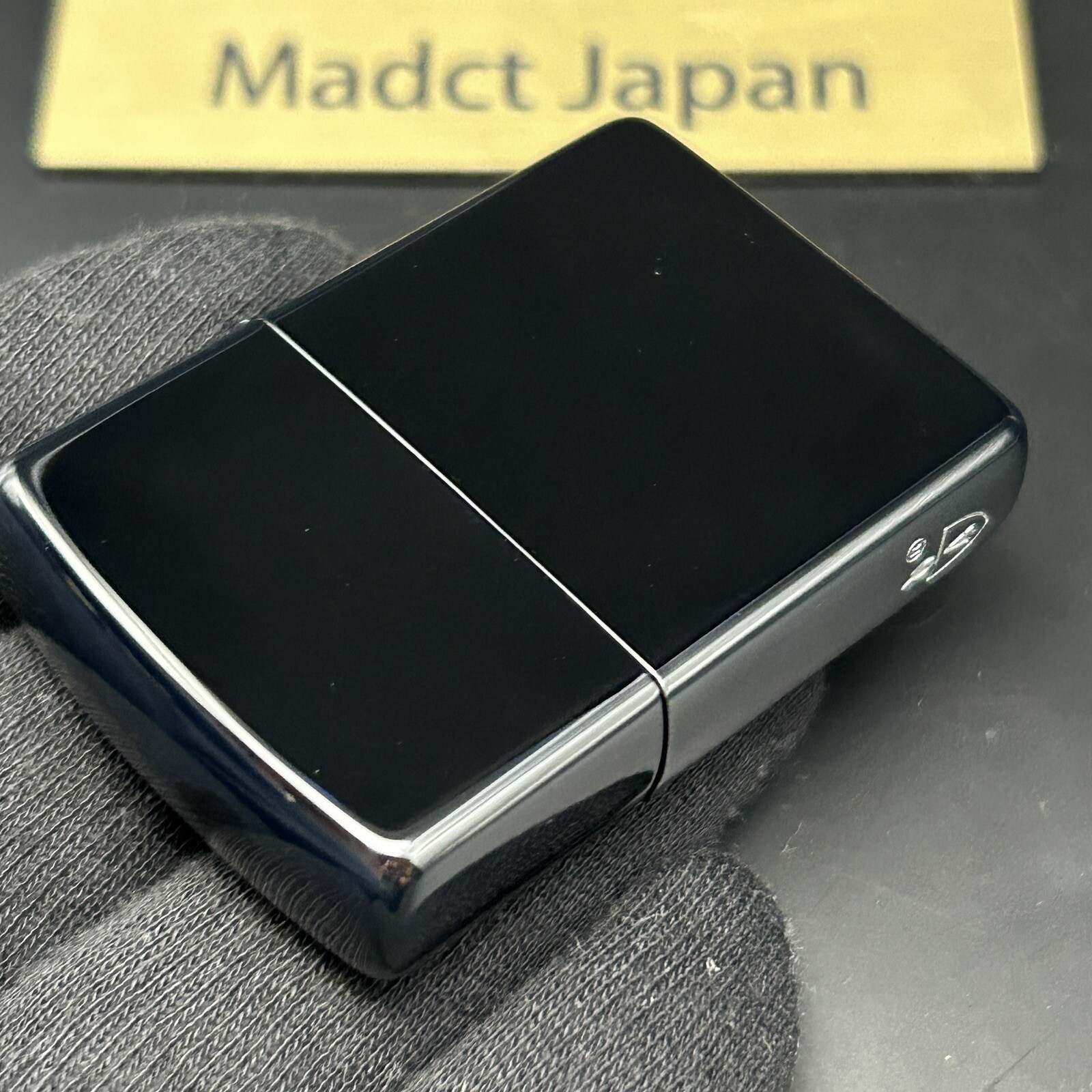 Zippo Armor Case Titanium Black Side Logo Oil Lighter Etching Brass Japan New