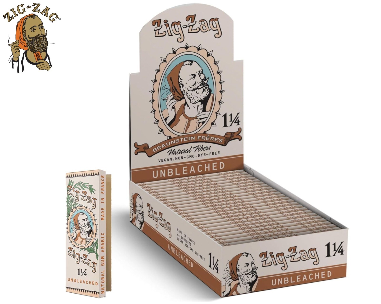 ZIG-ZAG Rolling Papers 1¼ Unbleached – Vintage [Limited Edition] (24-Pack)