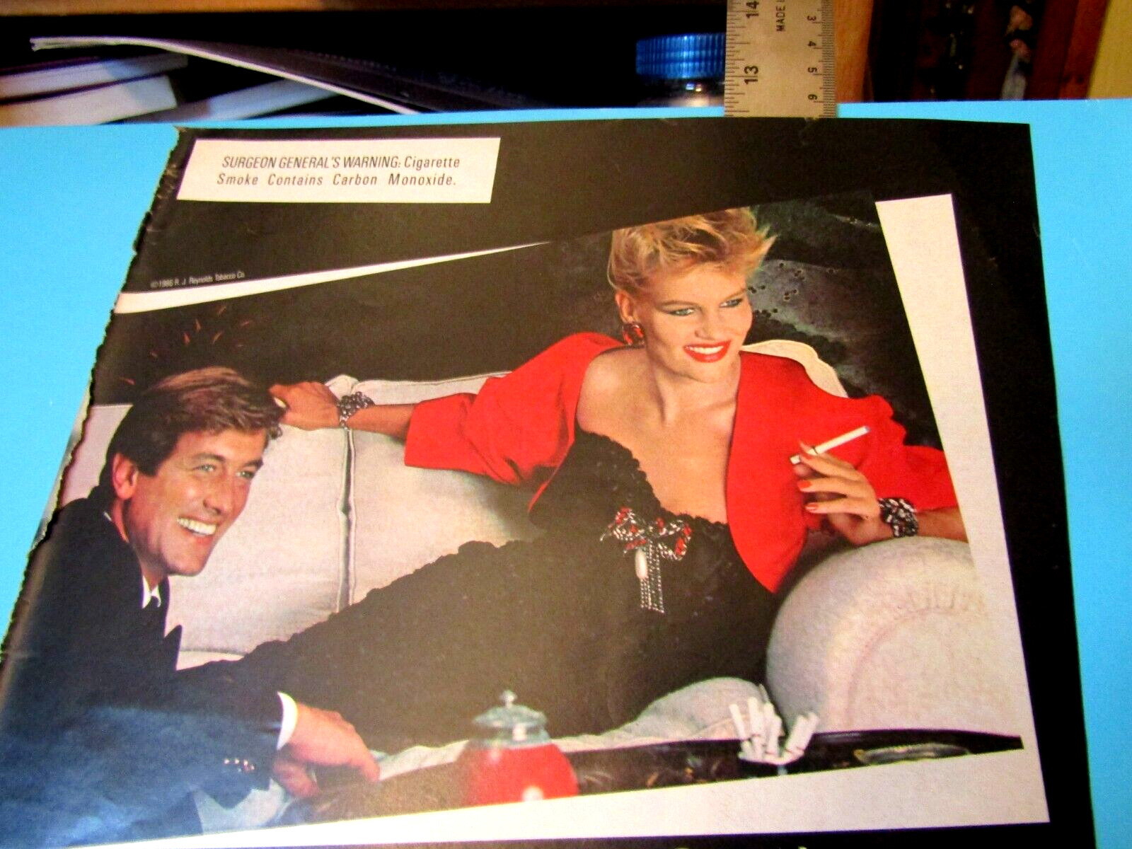 1986 YSL Yves Saint-Laurent RITZ Cigarettes print Ad 12×10″ & Absolute Bravo