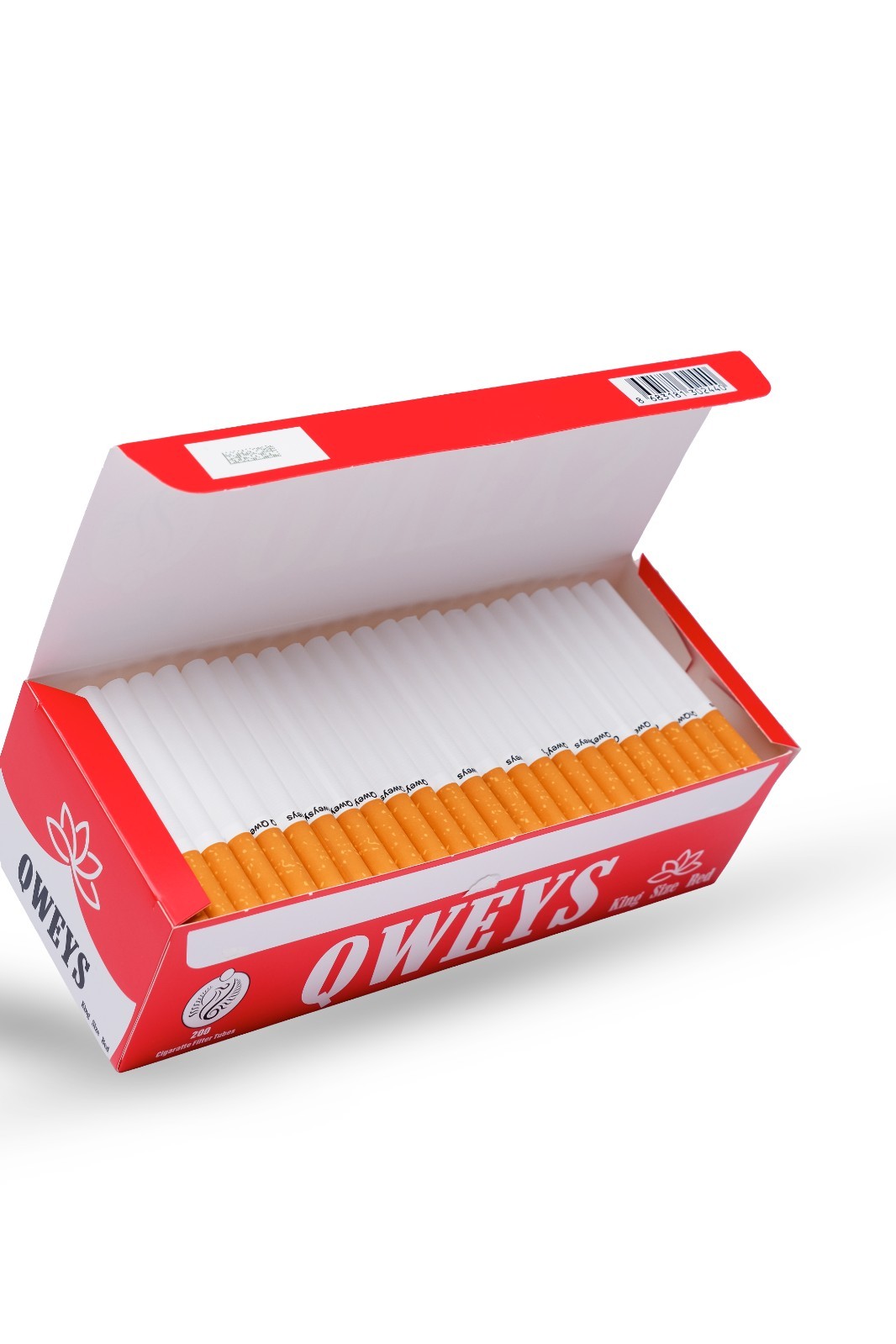 Cigarette Tubes King Size 5 Box of 200 Ct QWEYS RED