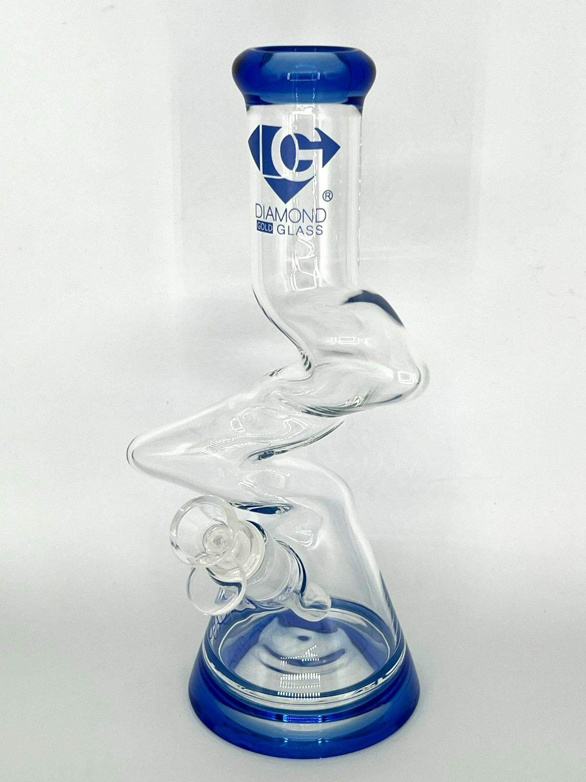10″ DIAMOND GLASS ZONG ZIG ZAG BEAKER BONG PIPE BOROSILICATE THICK GLASS-2 GIFTS