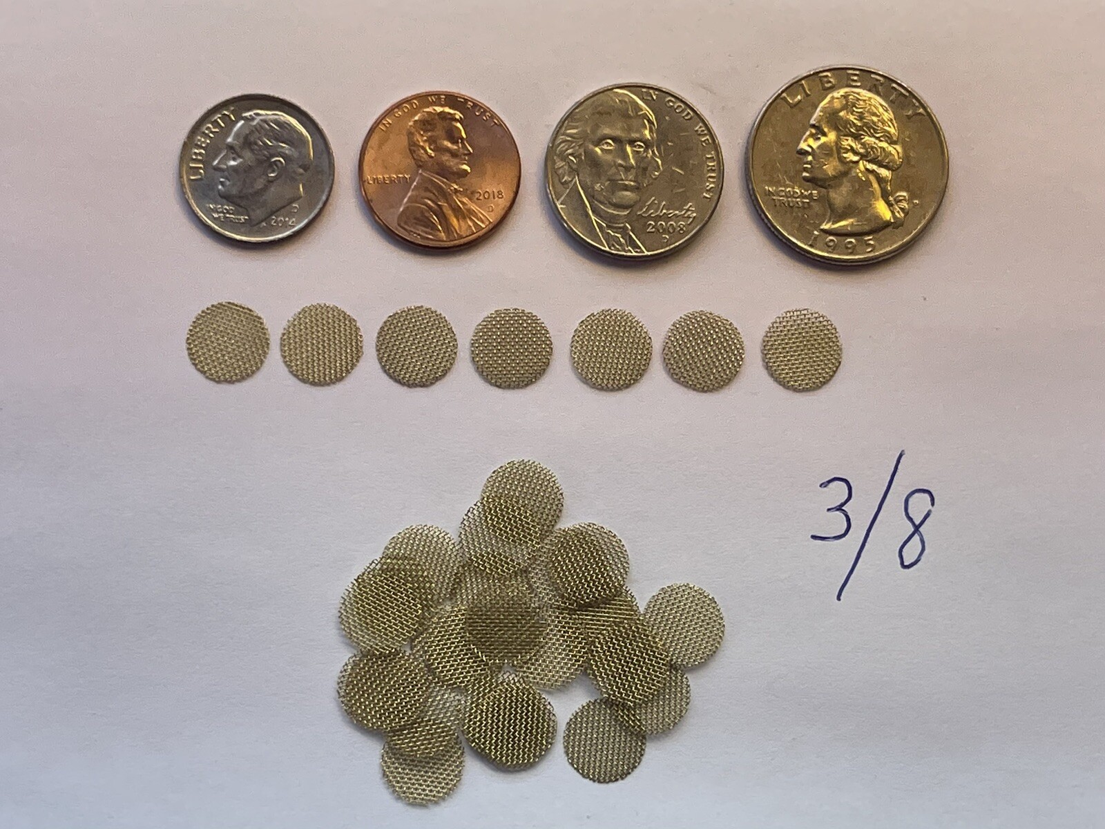 57 Count Brass Pipe Screens (3/8”) .375”, HIGHEST QUALITY USA FREE SHIPPING
