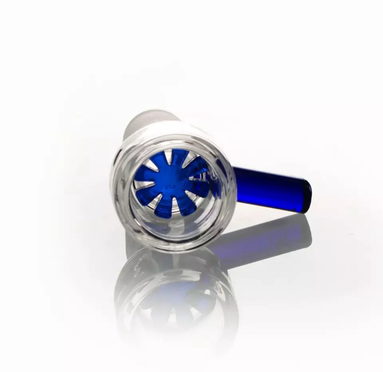 14MM HONEYCOMB STAR GLASS SCREEN 14MM GLASS BONG BOWL PIECE SLIDE – BLUE 🔵