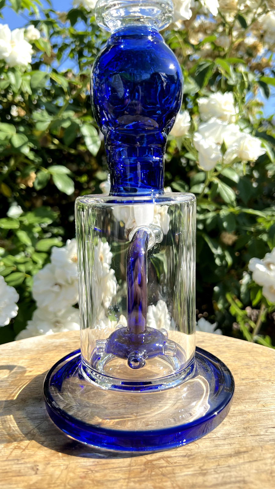 13″ Skeleton Blue Skull Head Bubbler Beaker Bong Smoking Tobacco Heavy Hits Rare
