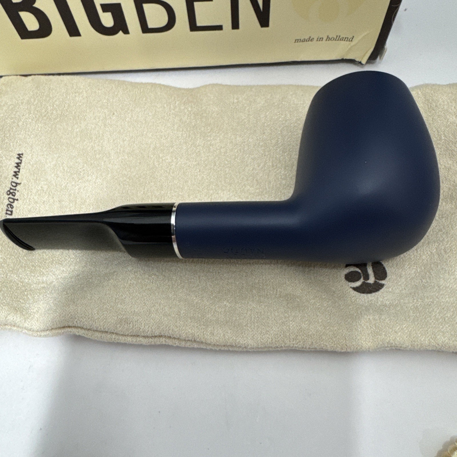 Big Ben Nautic 601 Matte Blue Bent Apple Smooth Briar Tobacco Pipe – New