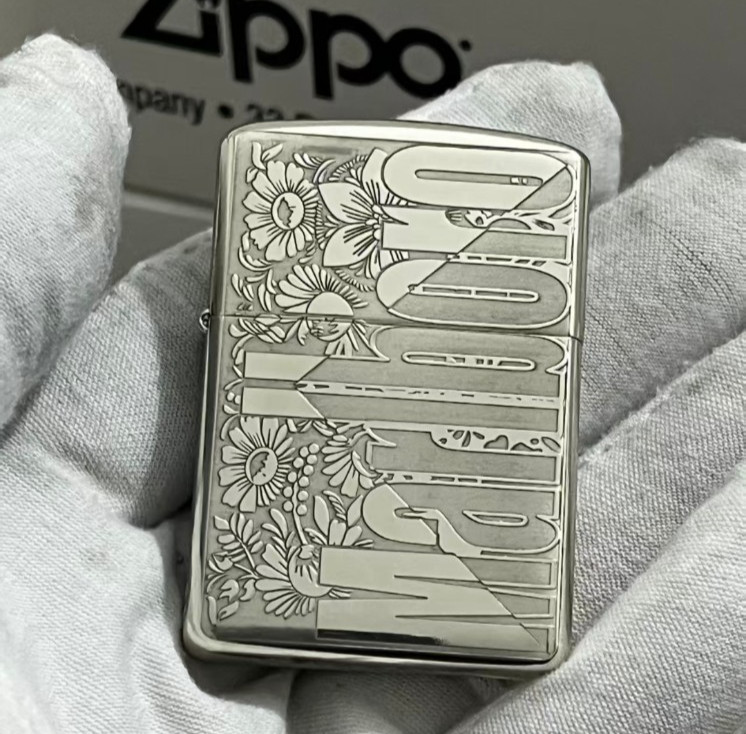 Zippo Lighter MARLBORO BOX FLOWERS SILVER + New Box