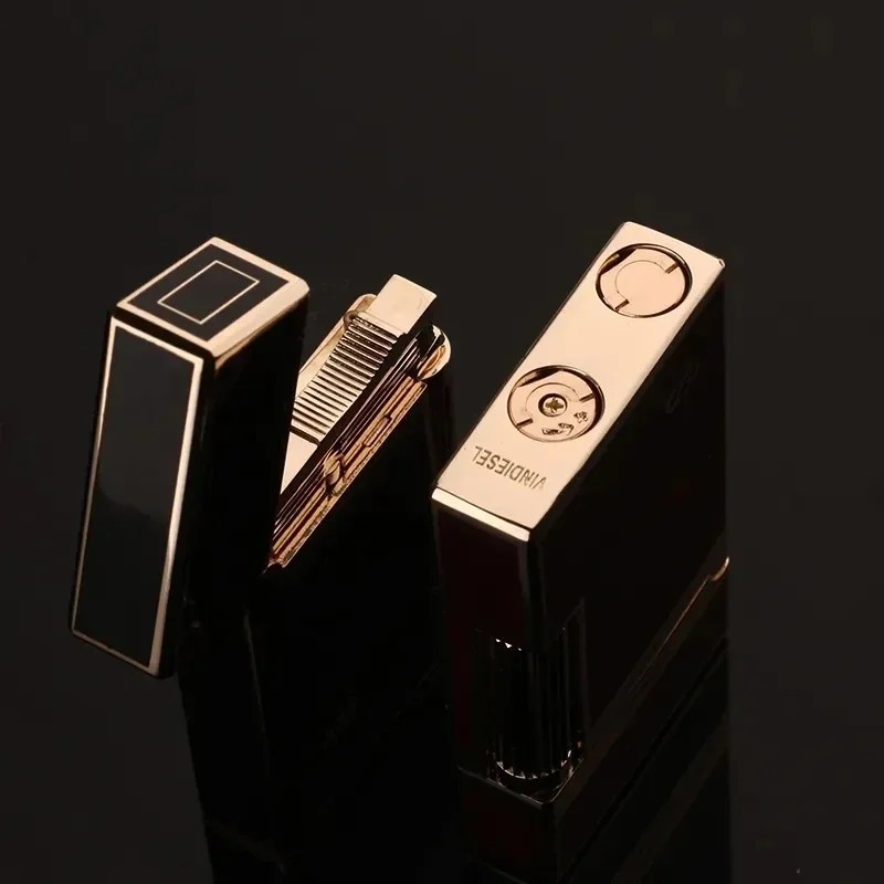 Derui Classic Loud Lighter Metal Inflatable Open Flame Side Slip Ignition Butane