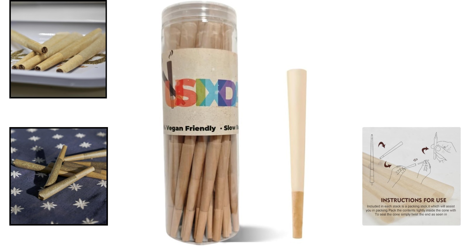 100 Pack Organic Pre-Rolled Cones 1 1/4 Size – Effortless Smoking Experience
