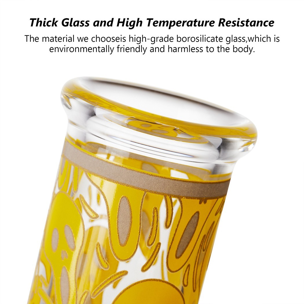 7.8″ Skull Fluorescent Glass Bong Glass Water Pipe Smoking Tobacco Beaker 14MM