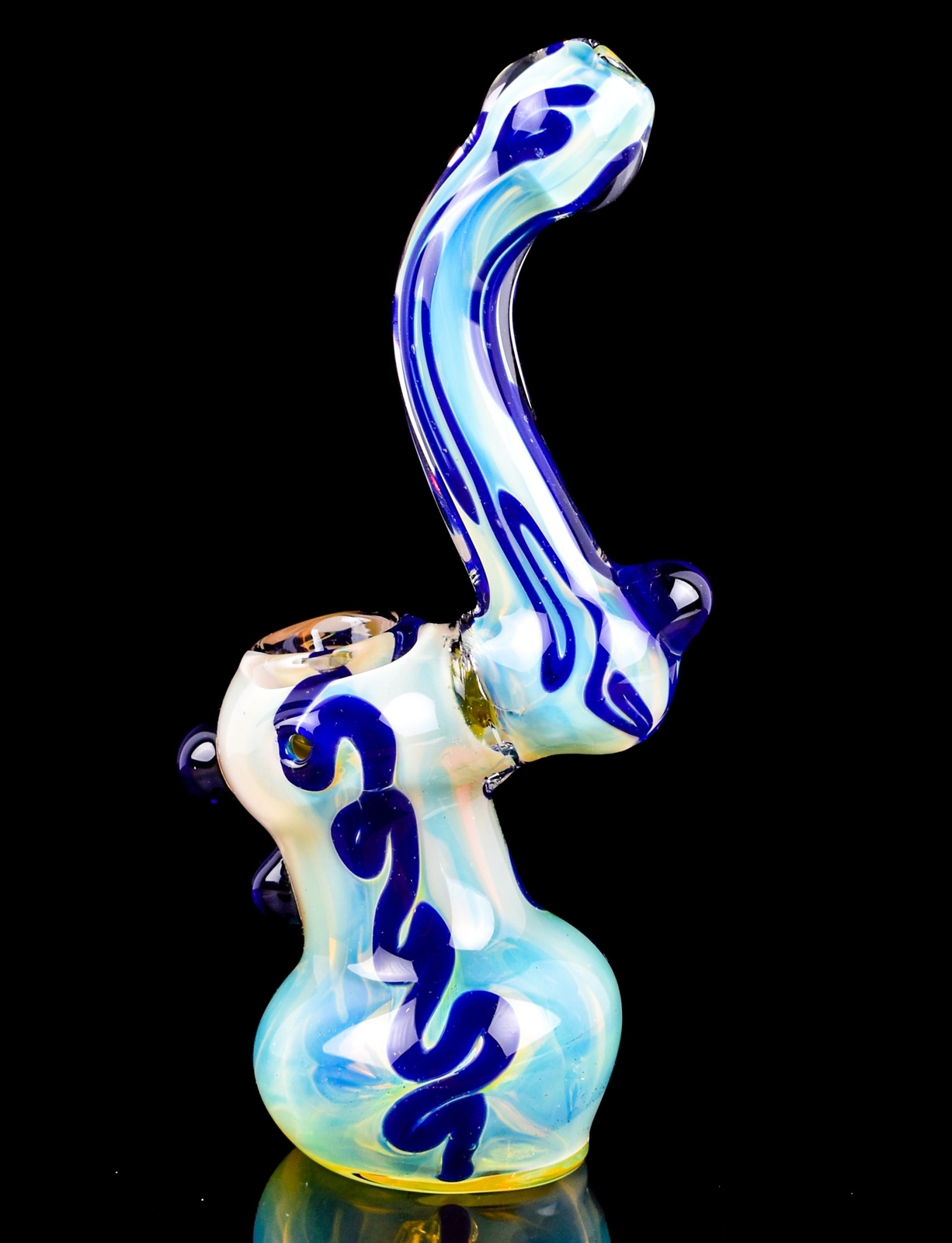 THICK 6″ Fumed HEAVY Bubbler Sherlock BONG Unique Glass Water Pipe Blue *USA*