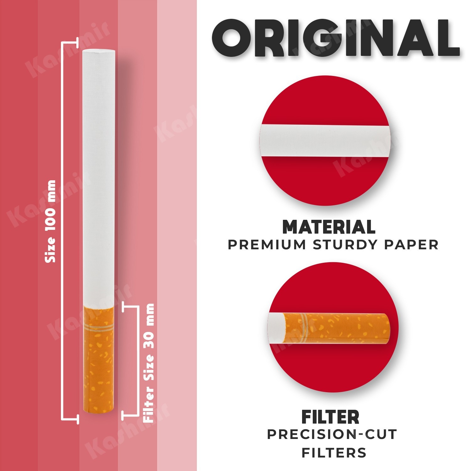 Roxwell Cigarette Tubes 100s Size Red Original Cigarette Filter Tubes 400Ct