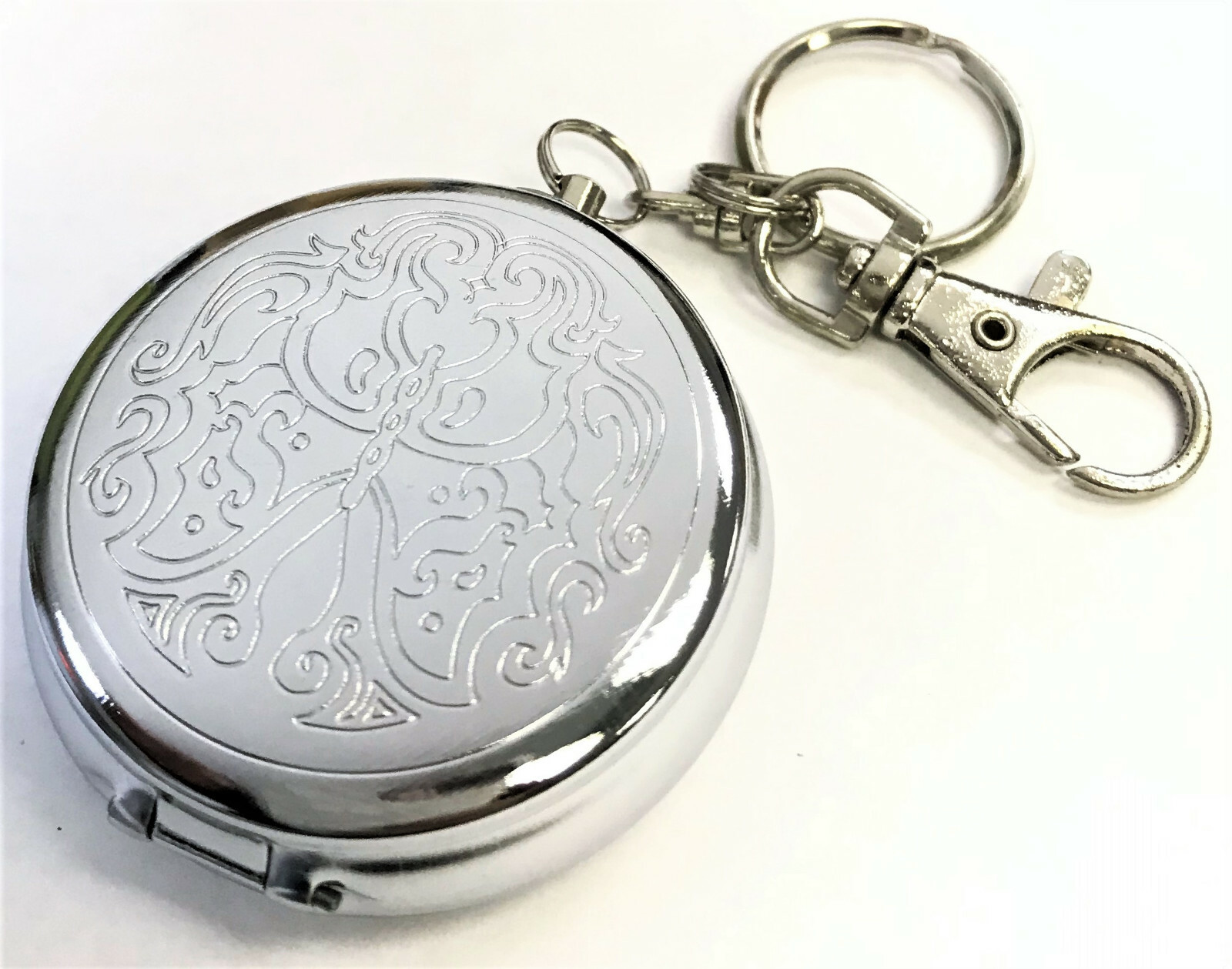 Eclipse Durable Stainless Steel Travel Pocket Ashtray, 2ct, Etched Designs, #15