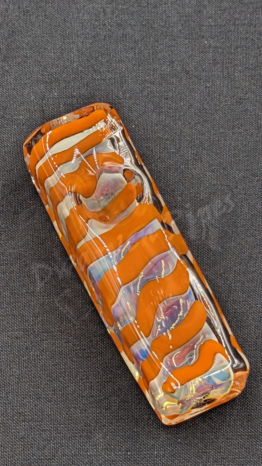 3″ Tobacco Smoking Pipe Bowl Heavy Rectangle Style Glass Hand Pipe Swirl Orange