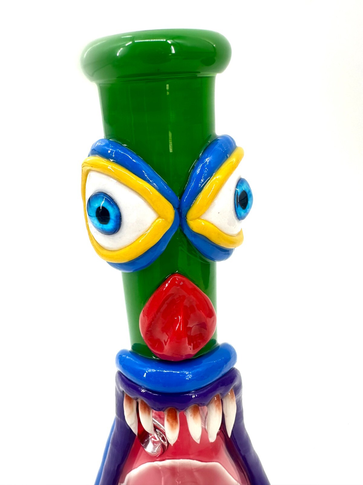 18in Heavy Thick Glass Bong Water Pipe Hookah Bongs with Skull catcher Yellow