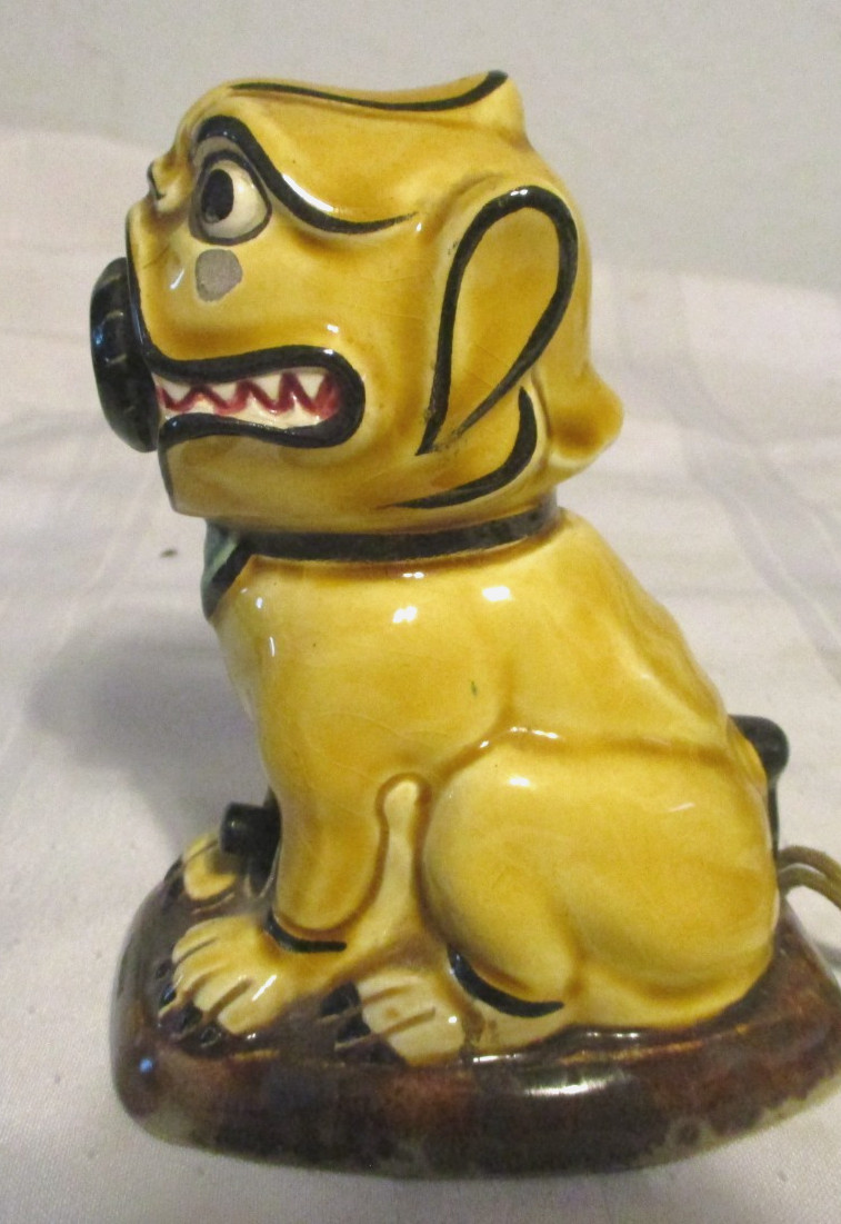 Antique Electric Table Cigarette Lighter of a Dog/Lion is 5″ Tall ( 20’s or 30’s