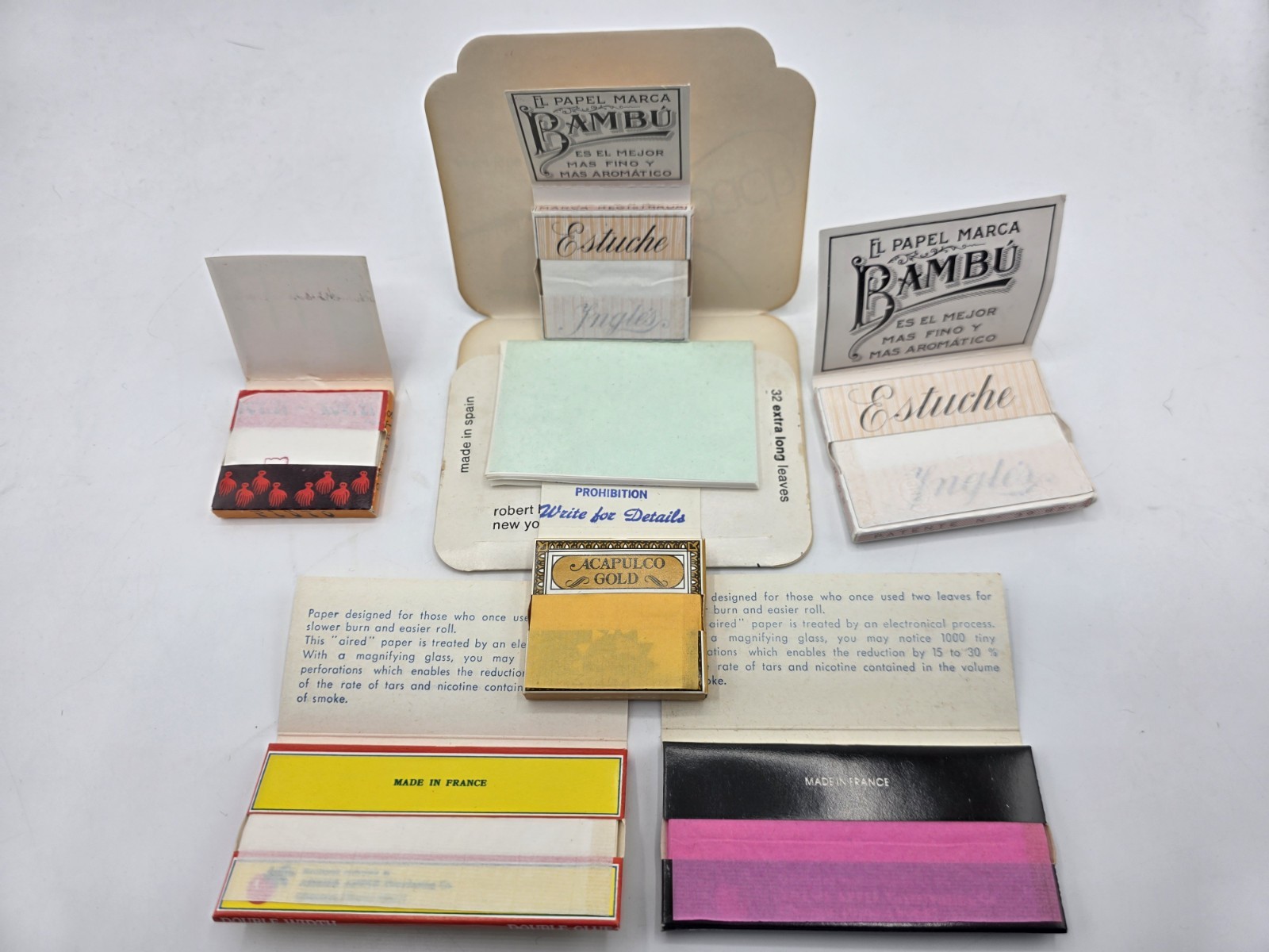 7 Packs Ultra RARE Vintage 70’s Rolling Papers Acapulco Gold Rollers Strawberry